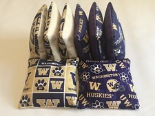UNIVERSITY OF WASHINGTON HUSKIES 8 CORNHOLE BEAN BAGS TAILGATE TOSS GAME