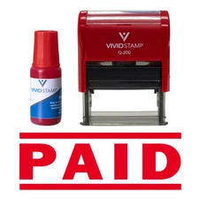 Paid Self Inking Rubber Stamp Combo With Refill