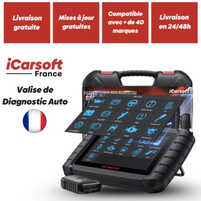 iCarsoft CR Max BT | Valise diagnostic auto multimarques en Français
