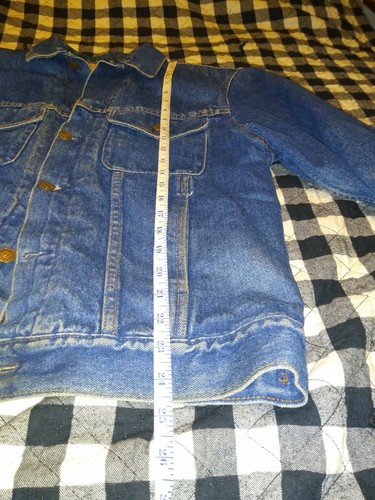 Vtg 90s GAP PIONEER Plaid Lined Denim Cotton TRUCKER JEAN JACKET Coat Sz Men's S - Picture 11 of 11