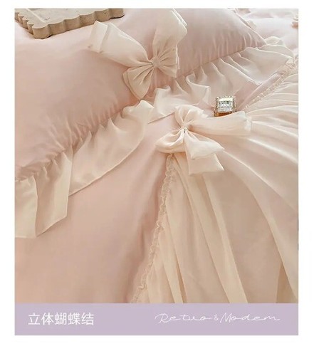 French Princess Style BeddingSets Ruffle Lace Bow QuiltCover Romantic DuvetCover - Bild 14 von 27