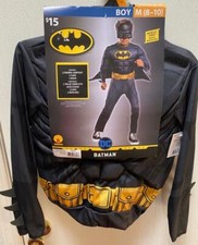 Halloween Boy 3 Pc Costume Play DC Batman Padded Muscle Chest Sz Med. 8-10 NWT