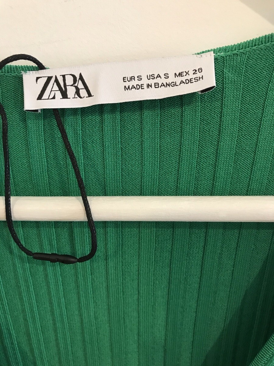 Robe Maille Midi ZARA Verte - Taille S - Neuf Sans étiquettes (modèle Lara)