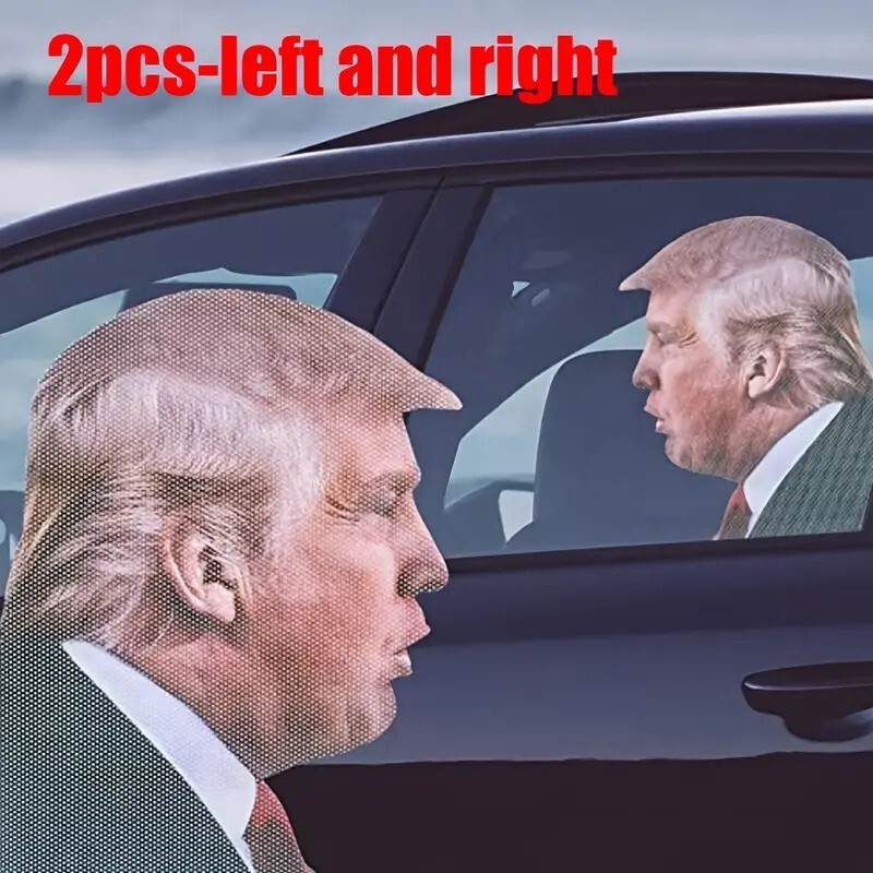 2pcs Ride with Trump Window Stickers Trump 2024 Fun Car Decals Left and