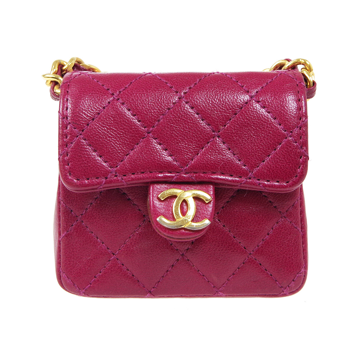 Chanel Purple Quilted Lambskin Mini Square Classic Flap Bag