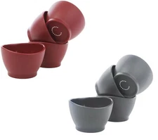 4 Pack Curtis Stone Silicone Pinch 1/2 Cup Bowls - 3" Silicone Sauce Bowl Set