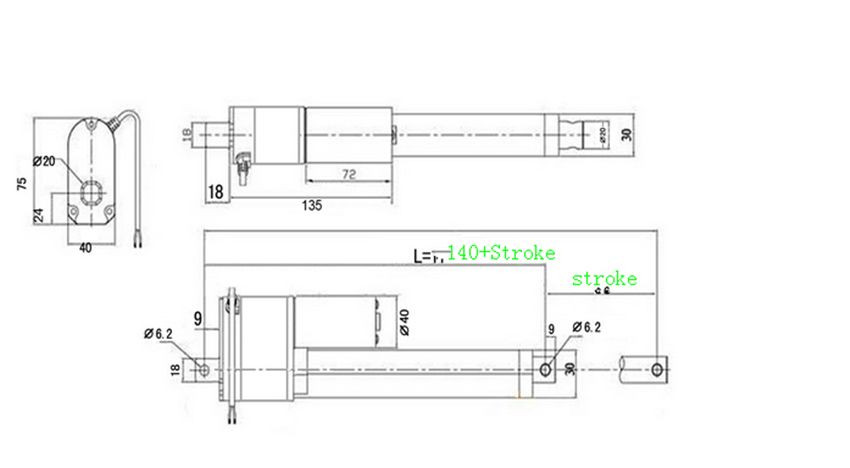 4 inch linear actuator with feedback max 330LBS 12V/24VDC 4~30mm/s two brackets