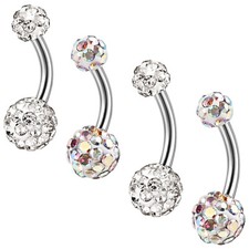 16G Stainless Steel Belly Button Rings Curved Barbell Navel Piercing Jewelry