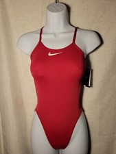 NEW WITH TAGS Nike Junior Girl's Red Competitive One Piece Swimsuit Sz 24/8