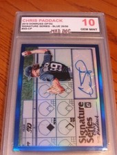 CHRIS PADDACK Rookie AUTO****2019 Donruss OPTIC---BLUE--Gem 10***PADRES-TWINS