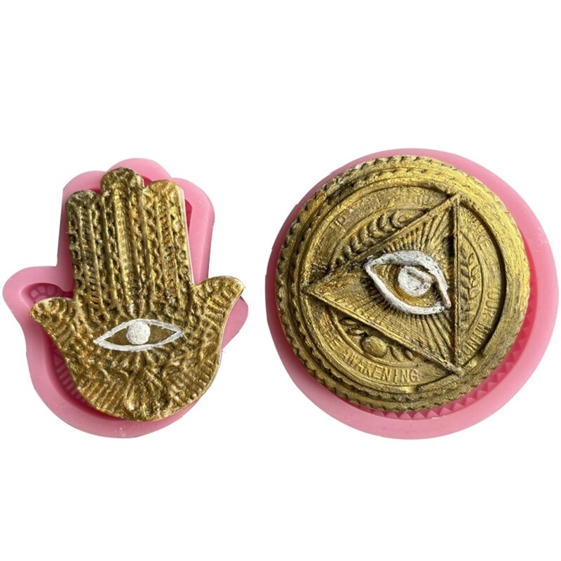 Fatima Hand Round Totem Silicone Epoxy Resin Mold