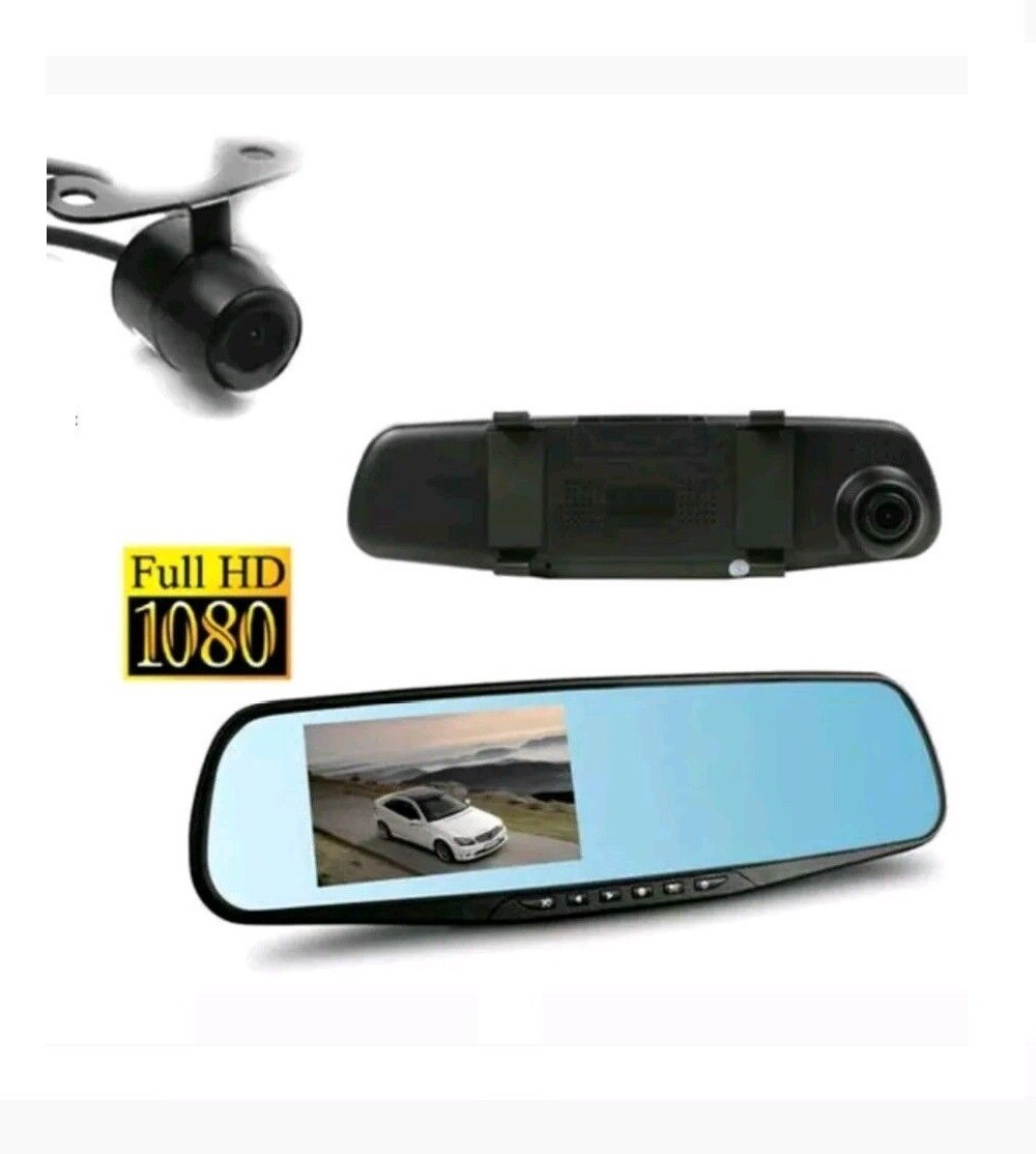 Specchietto Retrovisore con Videocamera e Monitor Auto Dash Cam + Telecamera Dvr - Immagine 1