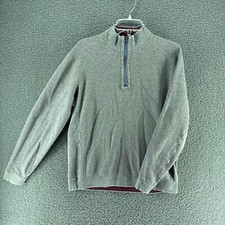 Tommy Bahama Reversible Sweater Mens L Gray Maroon Long Sleeve Relax 1/4 Zip