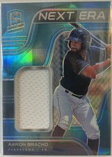 2021 SPECTRA AARON BRACHO NEW ERA PATCH CLEVELAND INDIANS #46/50 