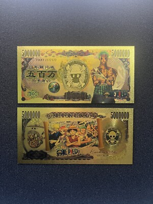 #ad Roronoa Zoro 24k Gold Foil Banknote One Piece Anime $3.59