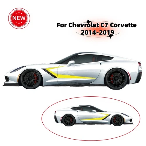 For Chevrolet C7 Corvette 2014-2019 Car Sport Racing Vinyl Stripes Decals Kit 2X - Picture 4 of 6