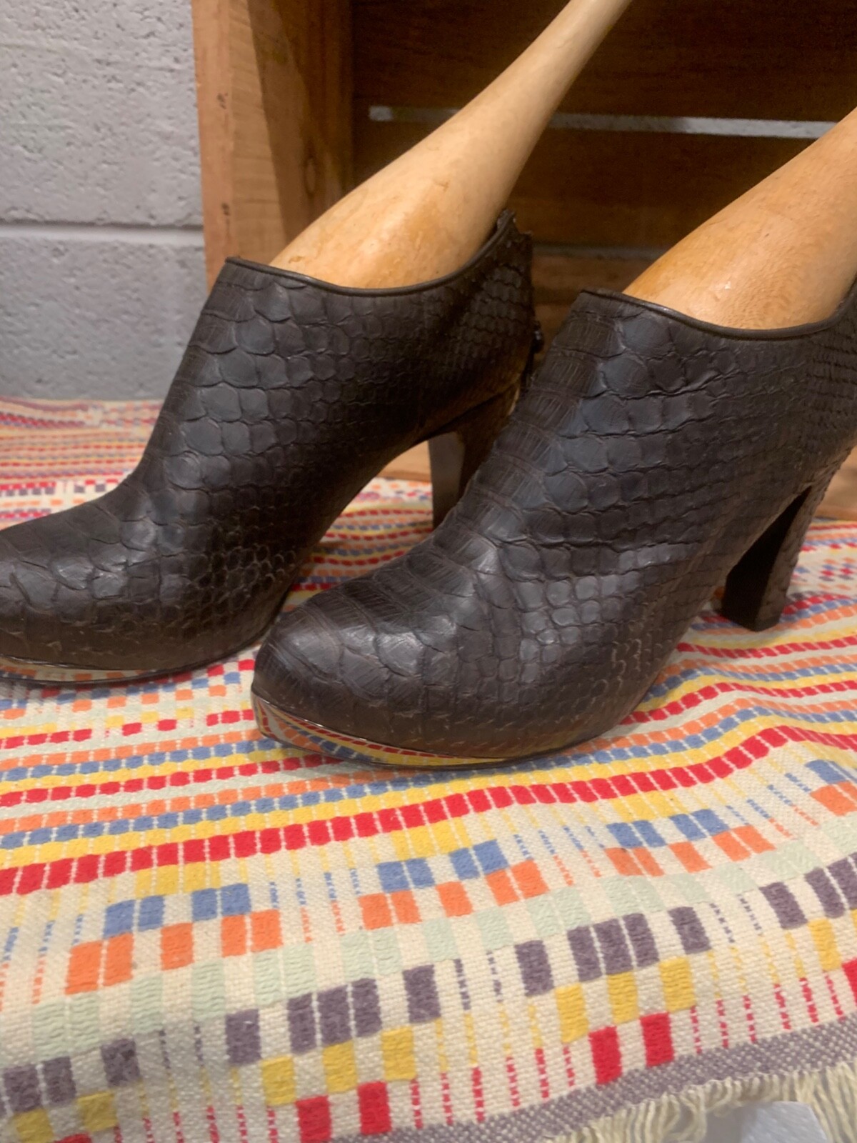 Devi Kroll Python Booties Hazelnut 40 - image 1