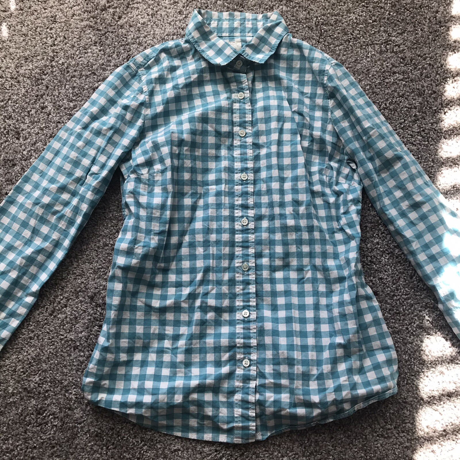 jcrew gingham button down shirt size 2 - image 1