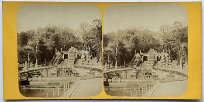 France Grande Cascade Del Château Da Saint-Cloud c1870 Vintage Stereo Photo