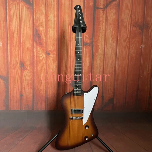 Matt Vintage Sunburst Firebird Electric Guitar Chrome Hardware Mini Humbucker