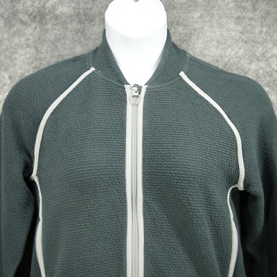 Lululemon Jacket Women Medium Blue Green Lux On Repeat Bomber Texture  Full Zip