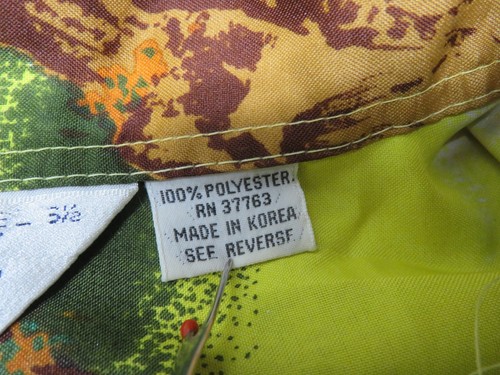 Chemise hawaïenne vintage collection romani bouton devant M Hula Volcans jaune - Photo 8/9