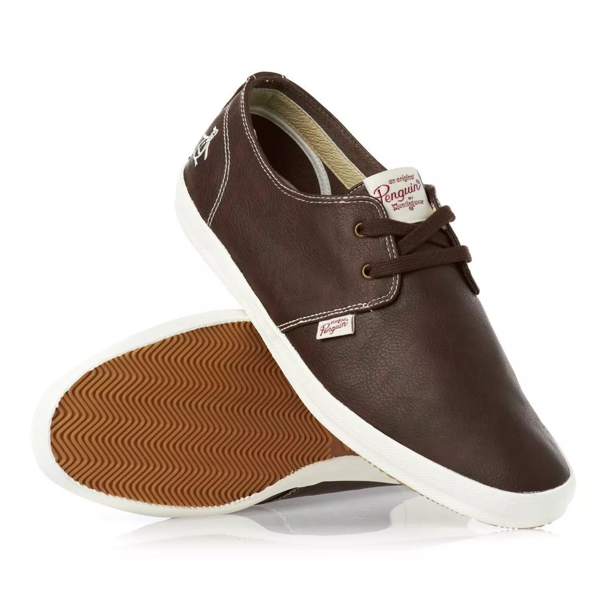 Men s Original Penguin Clive Casual Shoes Trainers Chocolate
