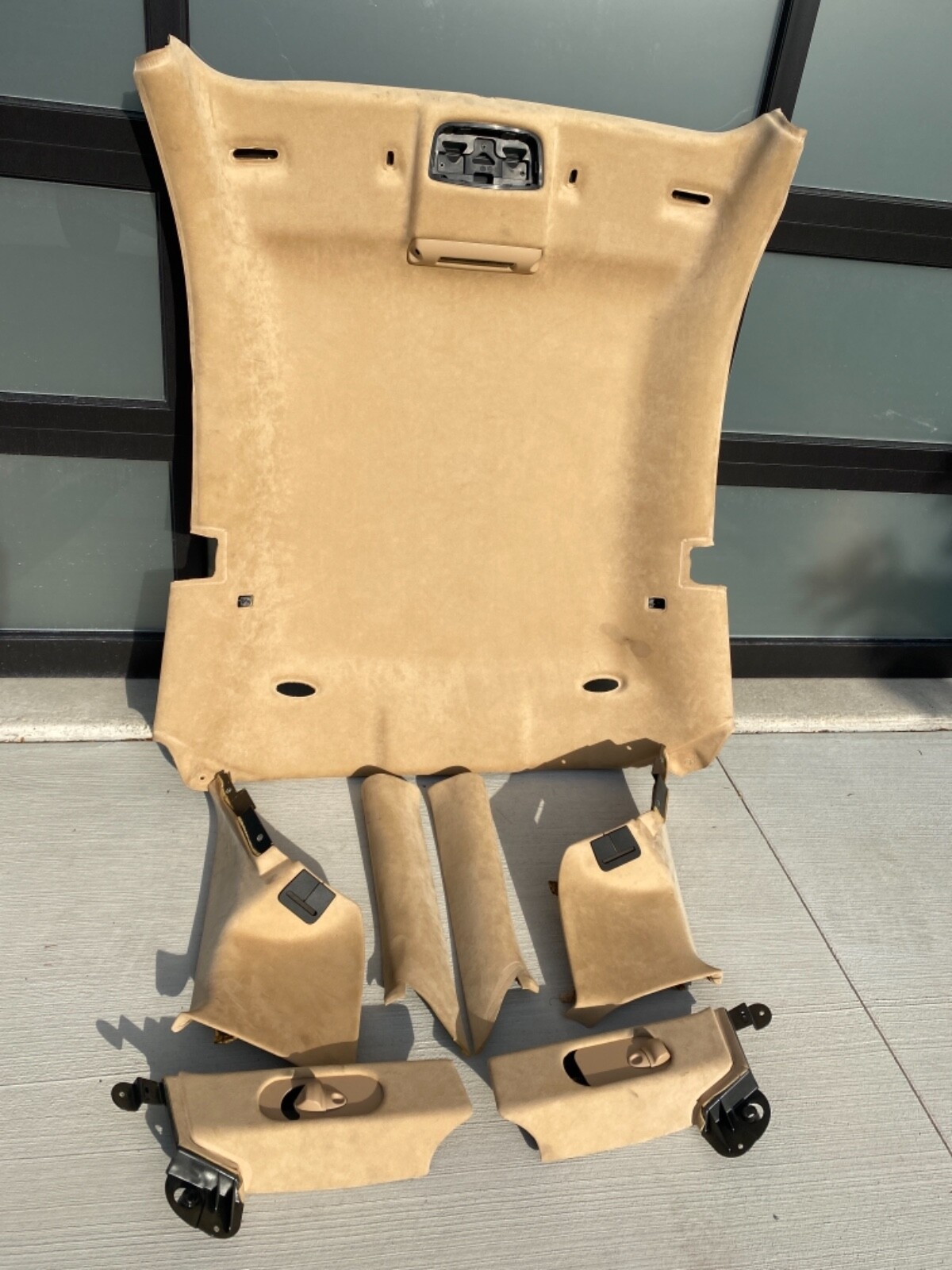 11 MASERATI GRAN TURISMO S M145 Tan SUEDE ALCANTARA HEADLINER PILLAR TRIM 