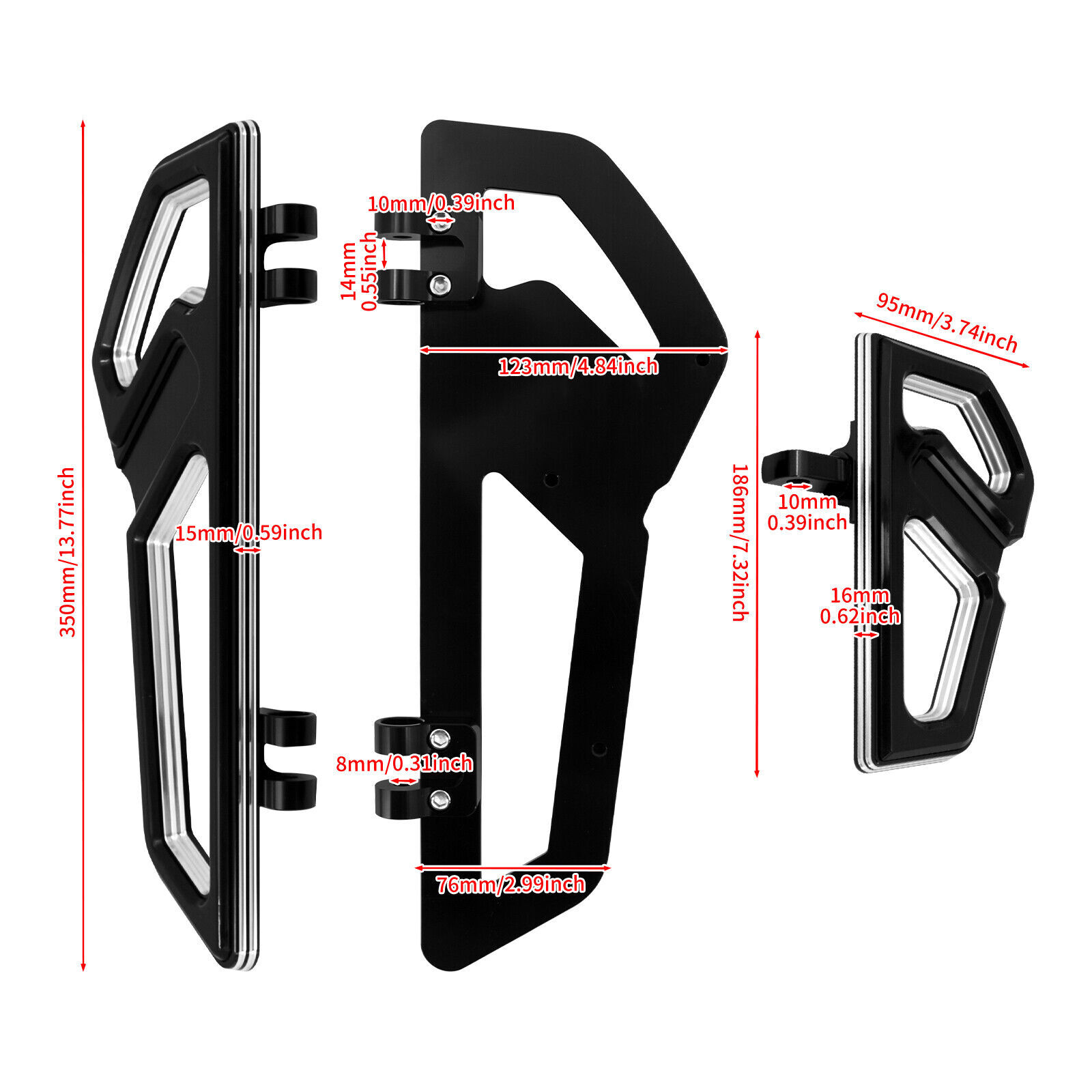 Empire Driver Passenger Floorboards Front Rear Footboard Peg Kit Fit
