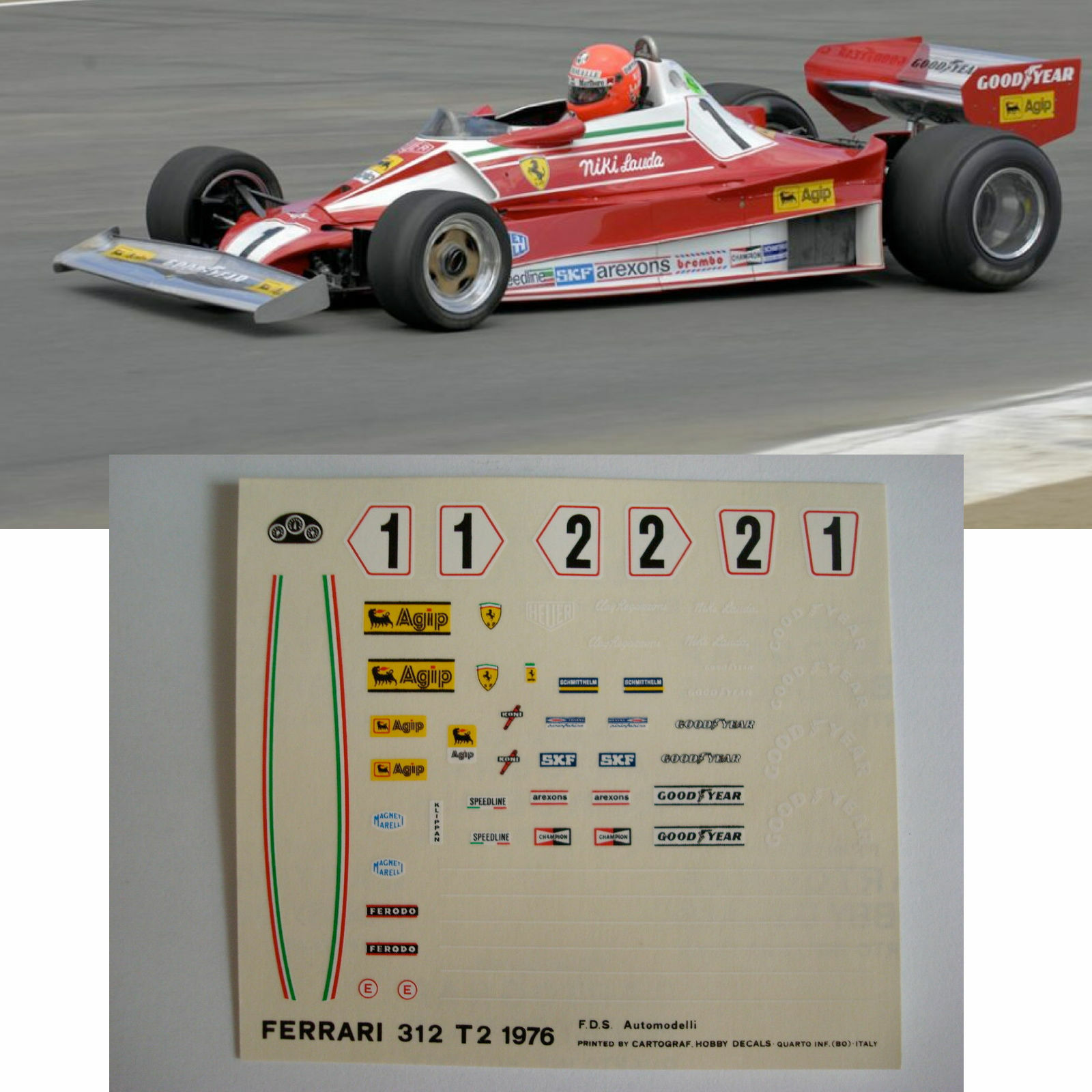 Kit à Monter FDS 1/43 - Ferrari 312 T2 1976 - Lauda & Regazzoni