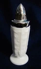 Vintage Single Milk Glass Grape Motif Salt Shaker - Silver Lid - 4 1/2" Tall