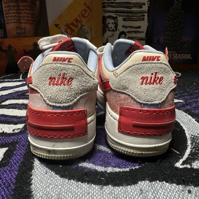 NIKE ナイキ W AF1 SHADOW 7.5 レッド Size 7.5 - Nike Air Force 1 Shadow Cracked Leather 2021 | eBay
