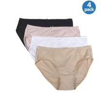 Karen Neuburger Womens Hi-Cut Underwear With Lace, 4 Pack Panty Size Small