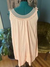 Vintage 60s 70s Peach Orange Pink Two-Piece Silky Nightgown with Housecoat Set b