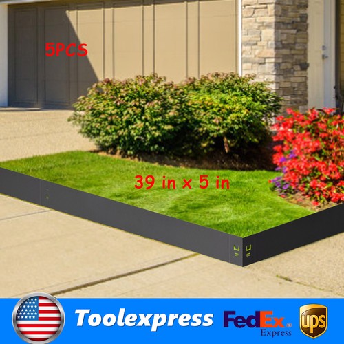 5PCS Metal Black Landscaping Edgings Steel Garden Lawn Edging Barrier 5