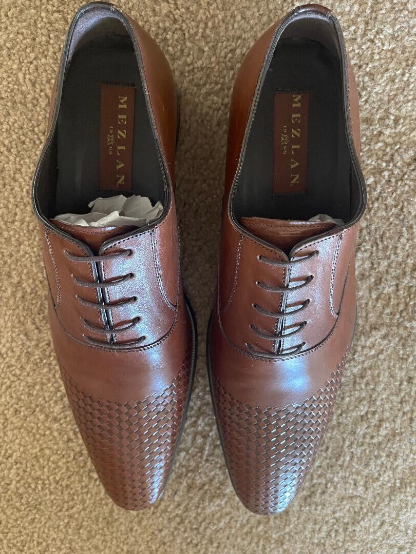 Mezlan Woven Leather Oxfords Mens 11 M Brown Cap Toe Handmade Dress Shoe Amazon.com | Mezlan Republic - Mens Luxury Dress Shoes  main image 2