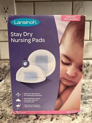 Lansinoh Stay Dry Disposable Nursing Pads for Breastfeeding, 60 Ct