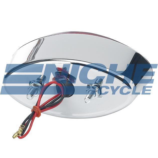 Chrome Cat Eye Tail Light 12 volt Motorcycle Harley Chopper Cafe  