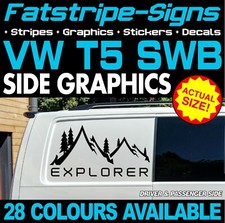 to fit VW T5 SWB EXPLORER MOUNTAINS GRAPHICS DECALS DAY VAN CAMPER VAN