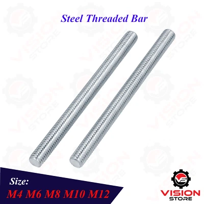 VSD M6 M8 Zinc Plated Threaded Rod Studding Bar Metric DIN 976 Steel