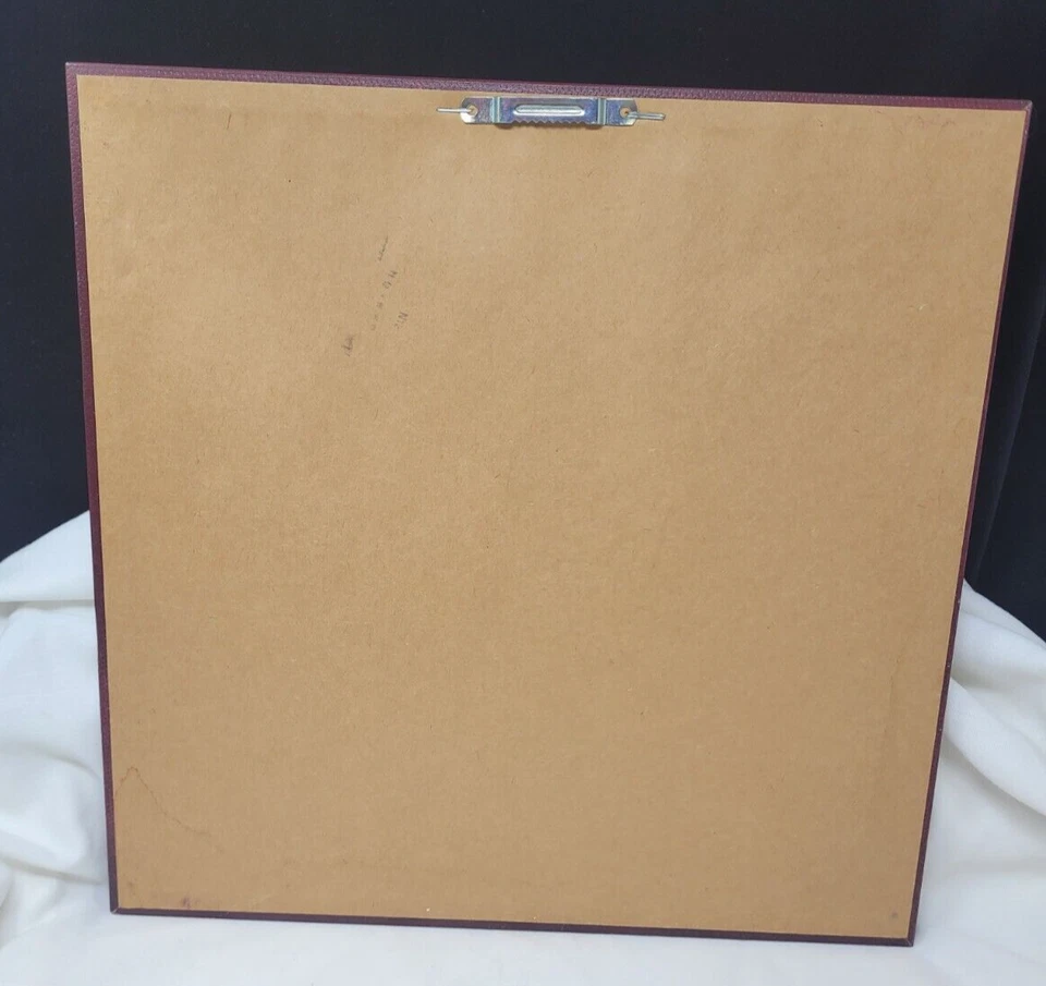 "De colección 1990 HOMCO Rimel Abrams Santa Claus Arte Enmarcado Madera de Cerezo Dorado 13"" X 13""" Foto 2 de 4