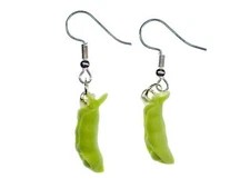 Pea Earrings Miniblings Pendant Pea Pod Vegetable Cook Kitchen Green