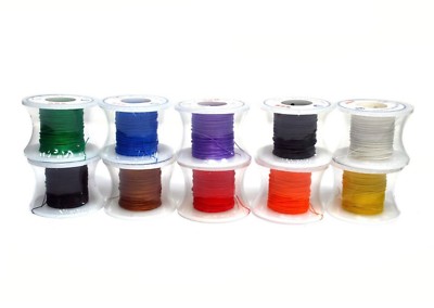 1 Roll Wire-Wrapping Wire Silver-Plated Copper 80Ft 28AWG RoHS Option Color x 10