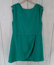 HM Size Large Womens Green Sleeveless Tunic Tank Top Blouse