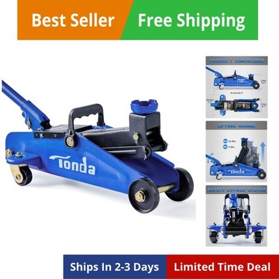 Floor Jack, Hydraulic Portable Car Jack, 2 Ton 3,800 lb Capacity, Blue