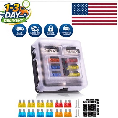 Revolutionary 12V Fuse Block - 6 Circuits, LED Indicator & Free Fuses Included