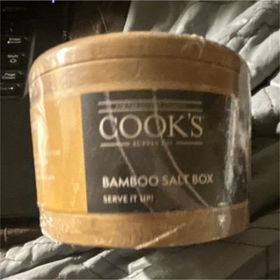 Cook's Bamboo Salt Cellar Two Compartment Absorbs Moisture Hand Wash Only