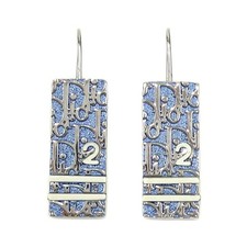 Christian Dior Trotter Plate Motif Pierced Earrings F215
