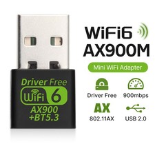 Mini USB WiFi 6 Adapter AX900M Dual Band Bluetooth 5.3 Wireless Network Card
