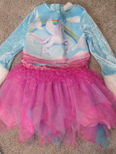 Girls Unicorn Dress Costume Birthday Size S 5/6 Unicorn Dress and Pants Sz S